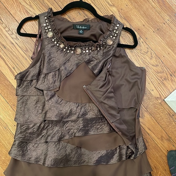 Brown Ruffle Dress - Picture 5 of 7